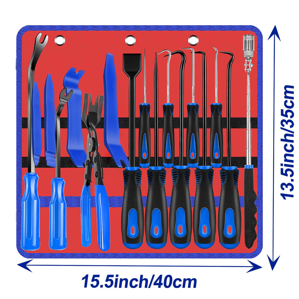 Keze tool kit in vehicle demonstrating trim and bolt retrieval use