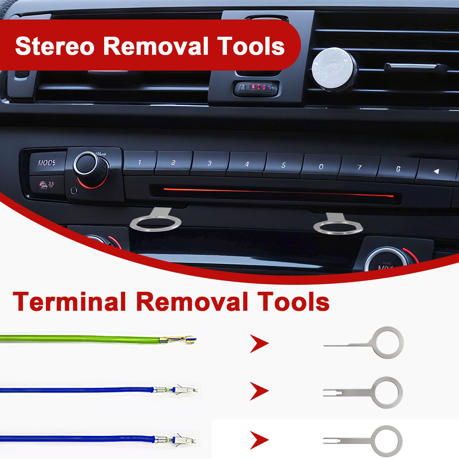 Keze terminal removers and fastener tools staged for safe connector extraction