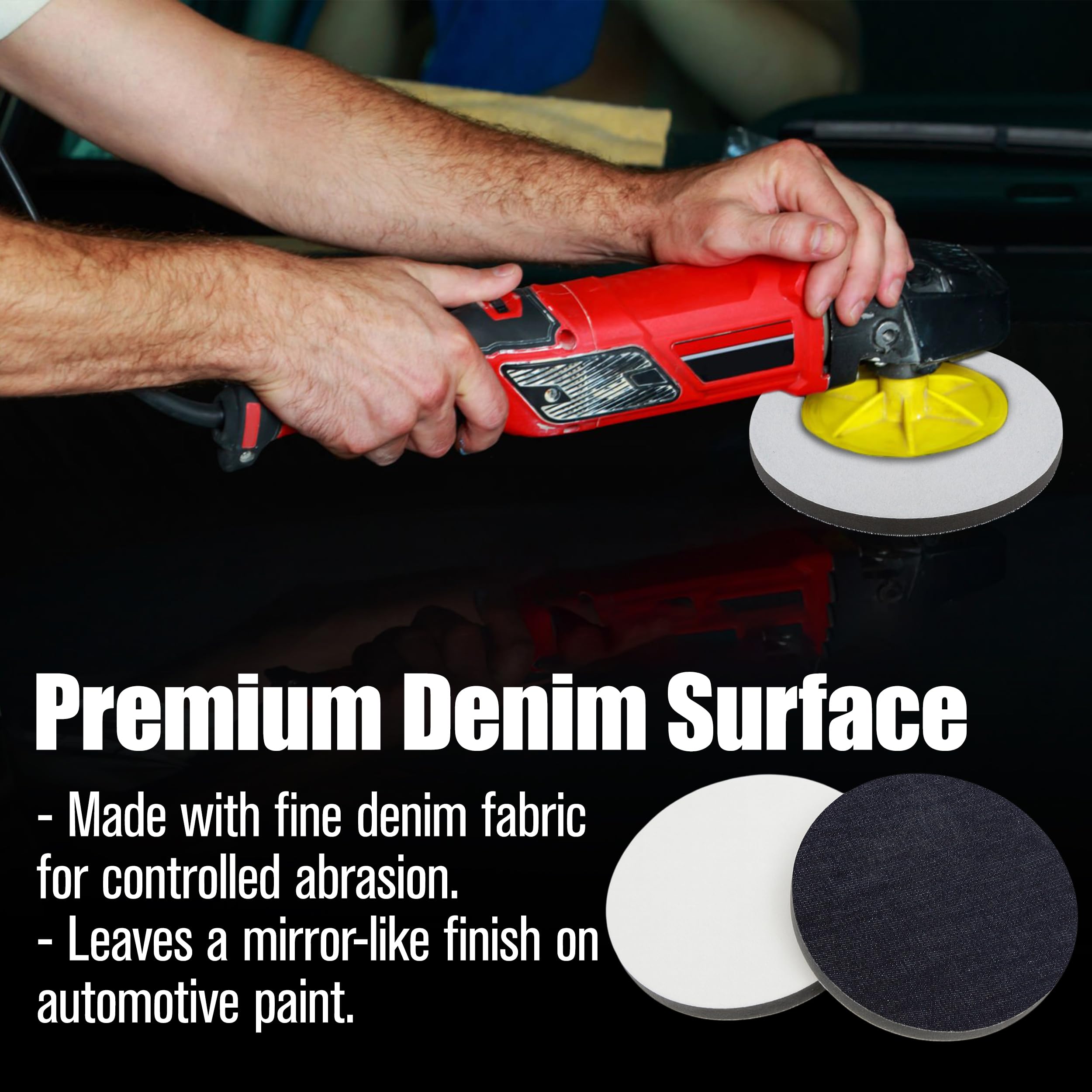 KH866 close-up of denim surface revealing grit texture for faster leveling