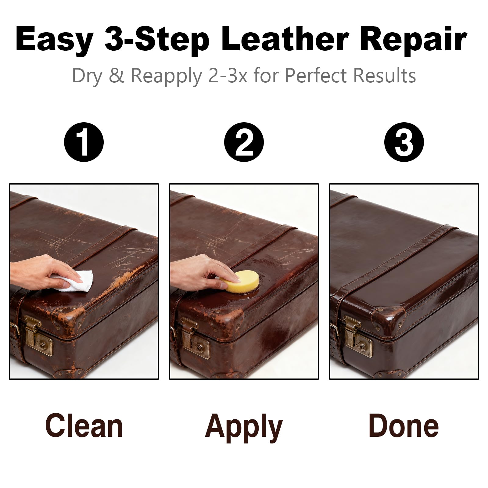 KIEPOL brush and sponges included for precise leather application