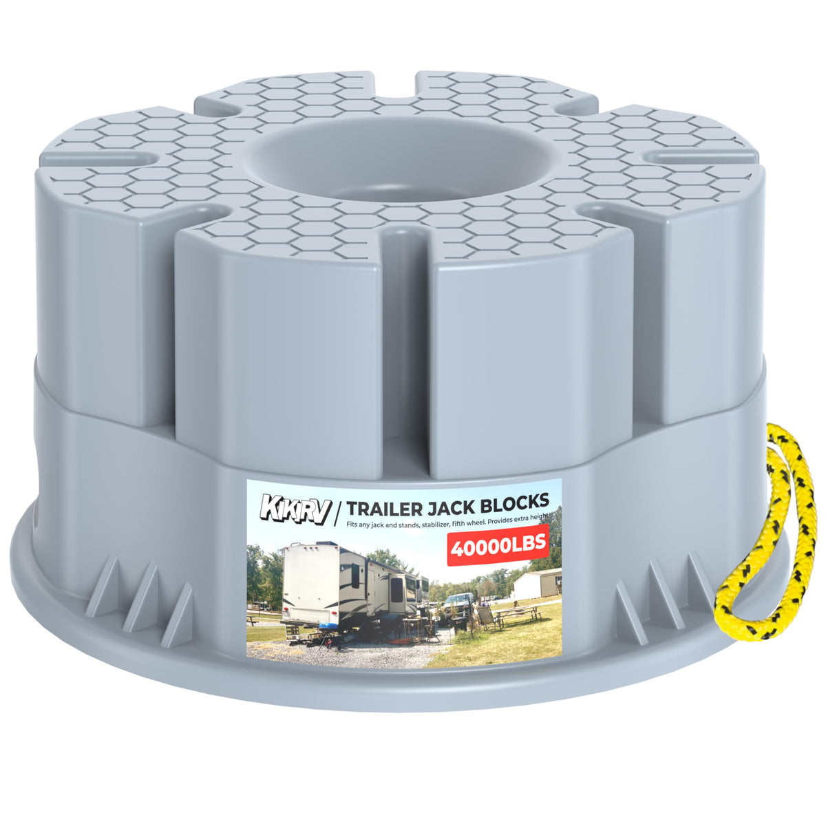 KIKIRV front view of block showing stable base and brand for safer support
