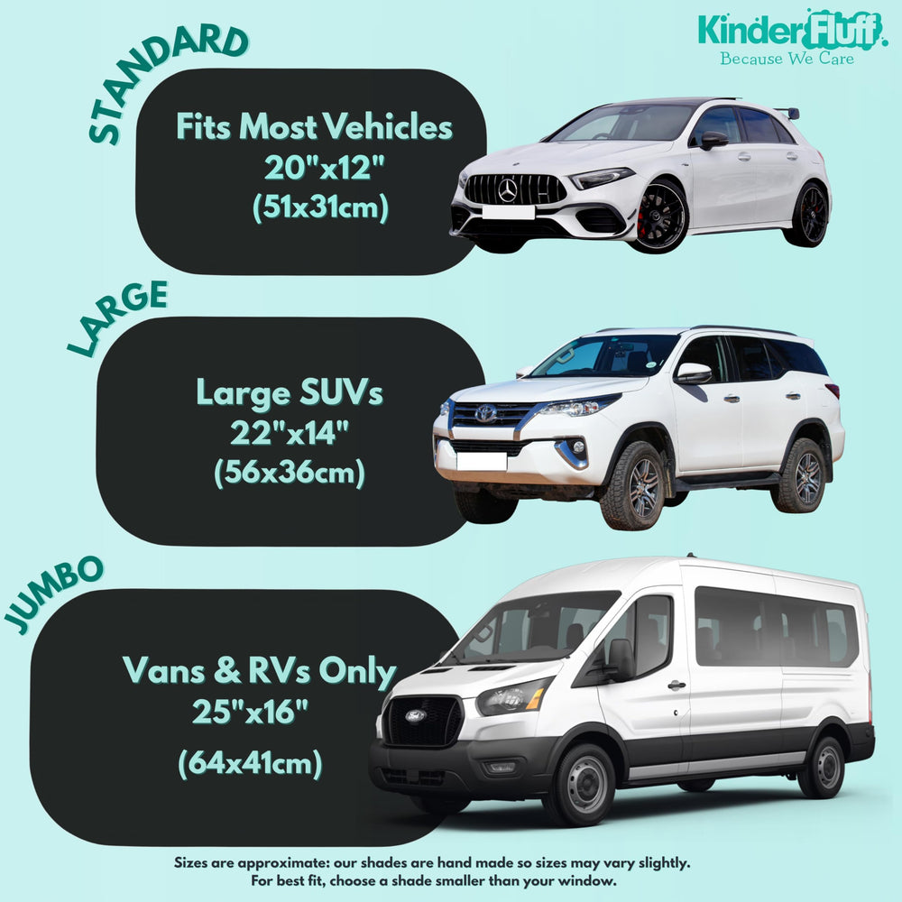 kinder Fluff installed on car side window reducing glare for passengers and improving comfort