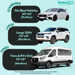 kinder Fluff installed on car side window reducing glare for passengers and improving comfort