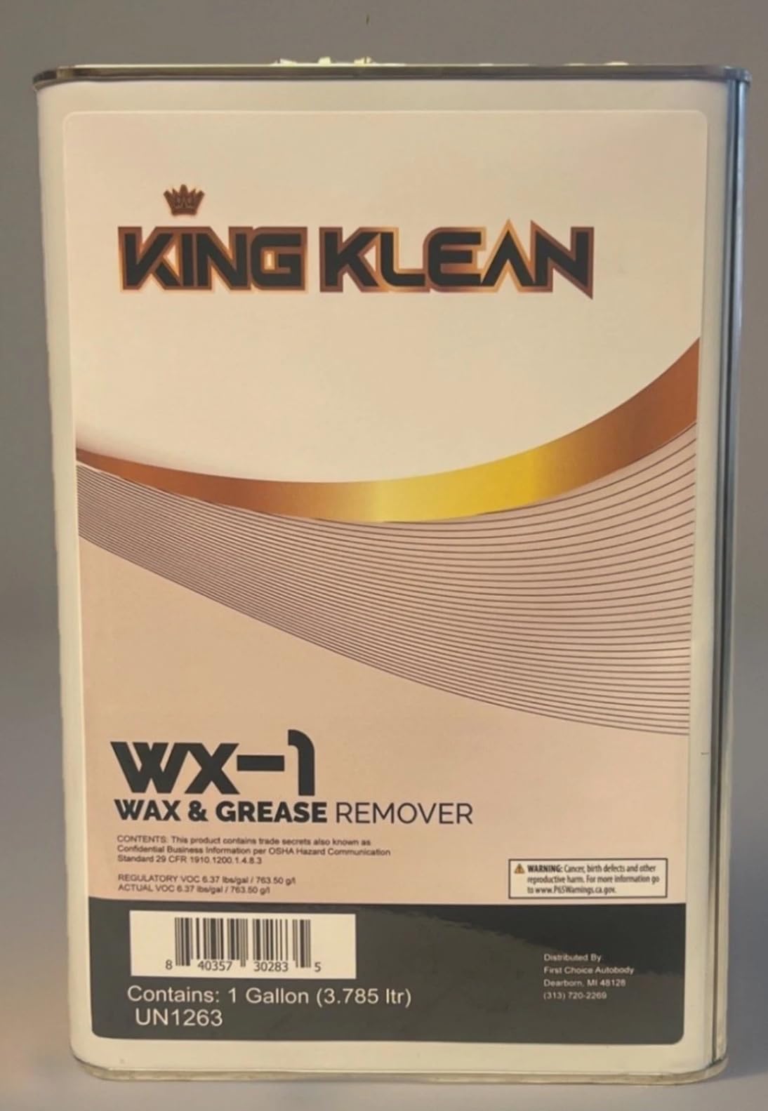 KING KLEAN front label on one‑gallon container showing product and fast surface prep benefit