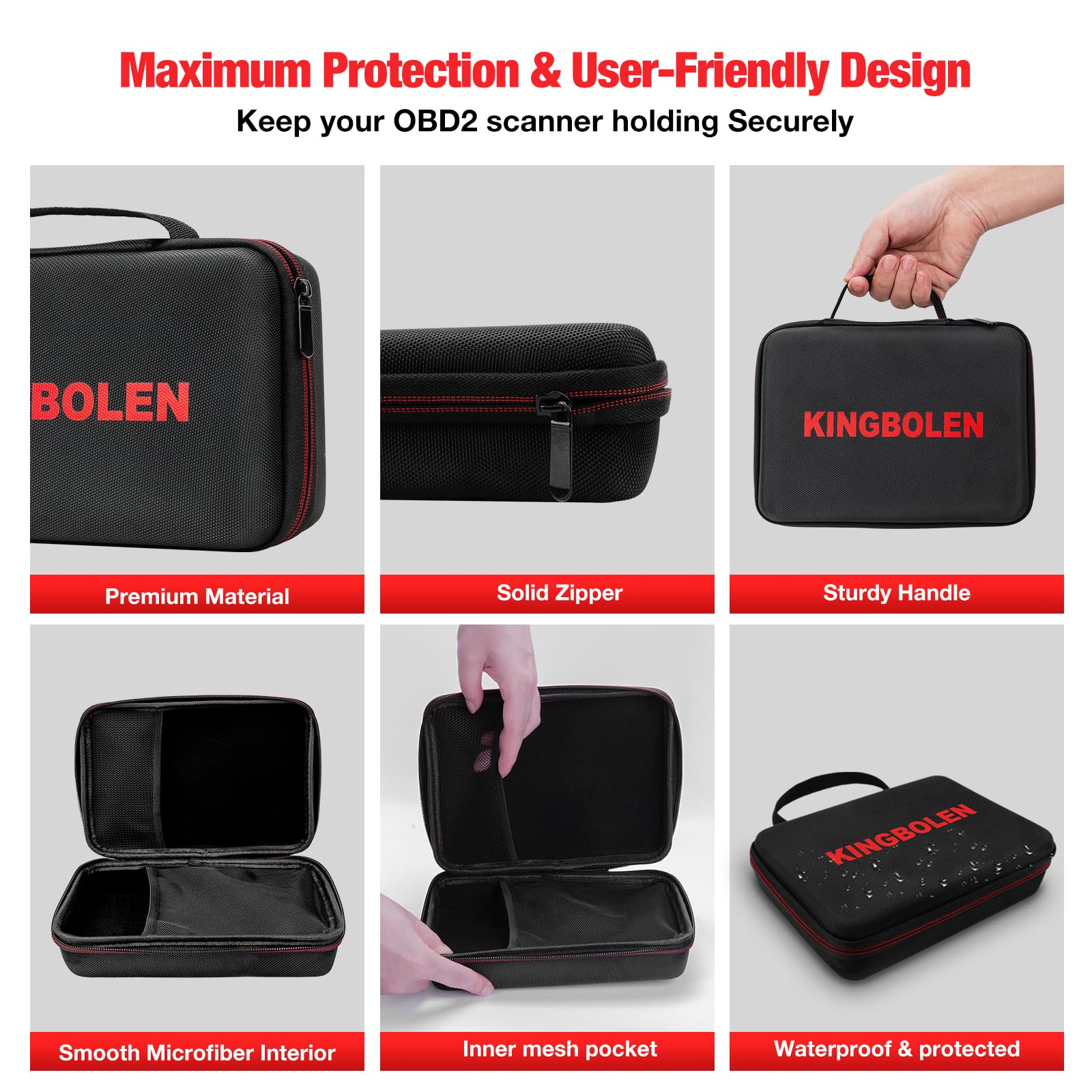 KINGBOLEN mesh pockets holding cables and adapters for tidy organization