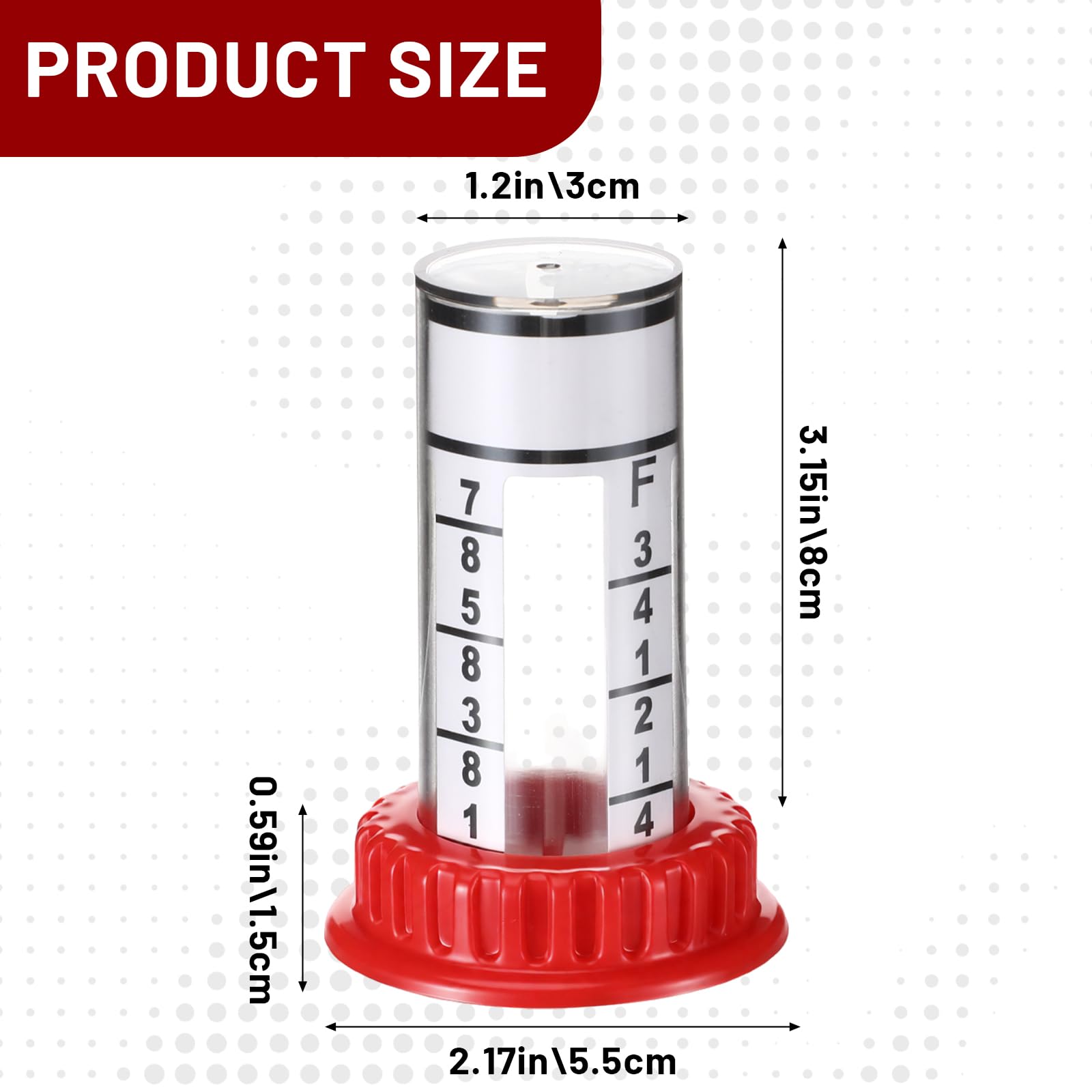 Kingdder transparent scale tube close-up showing readable markings improving measurement accuracy