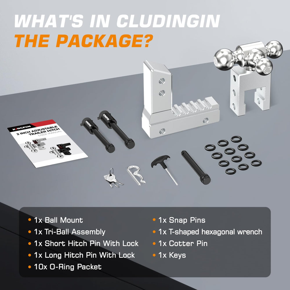 Kingfun hitch connected to trailer showing stable towing performance and safety