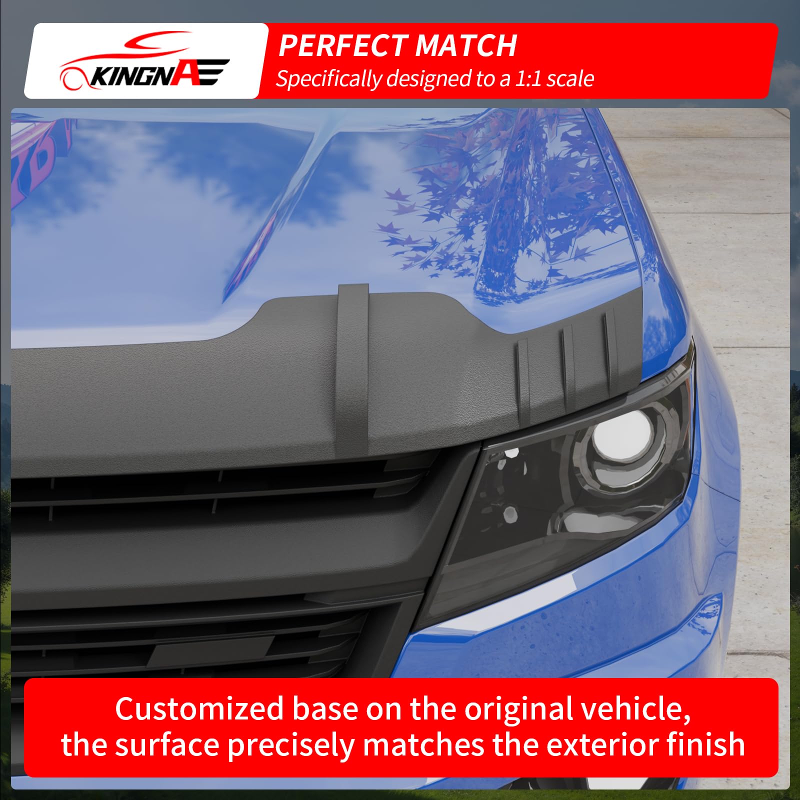 kingna hood protector lifestyle highway shot demonstrating chip protection benefit