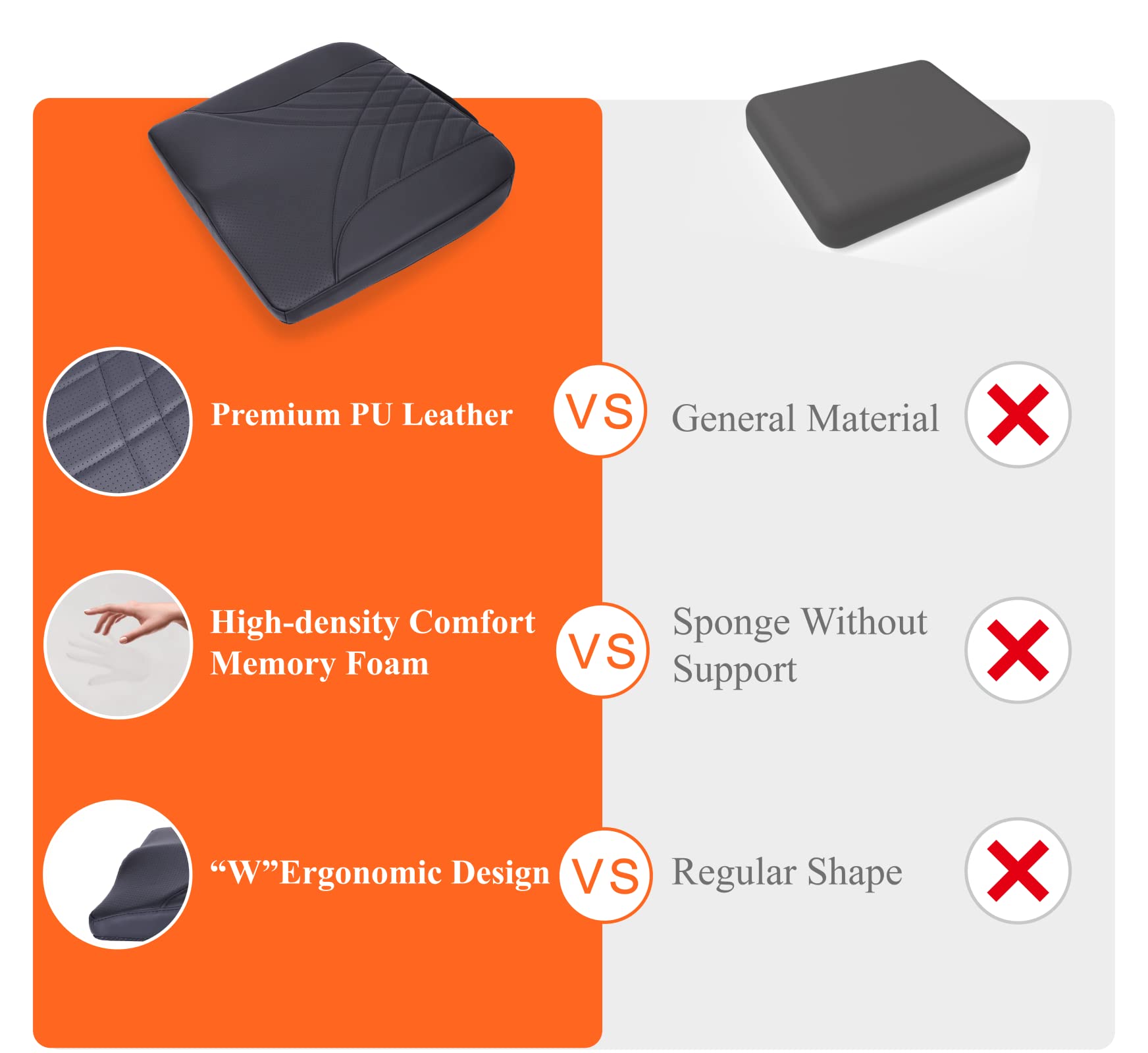 kingphenix non-slip bottom detail preventing cushion movement for safer driving