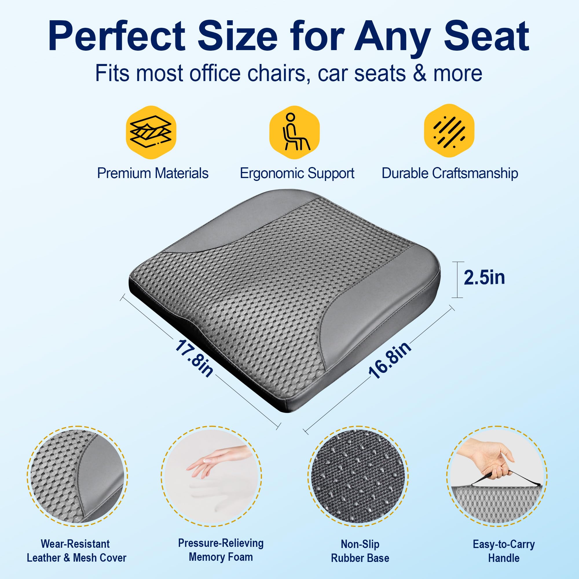 kingphenix cushion placed on office chair boosting back support