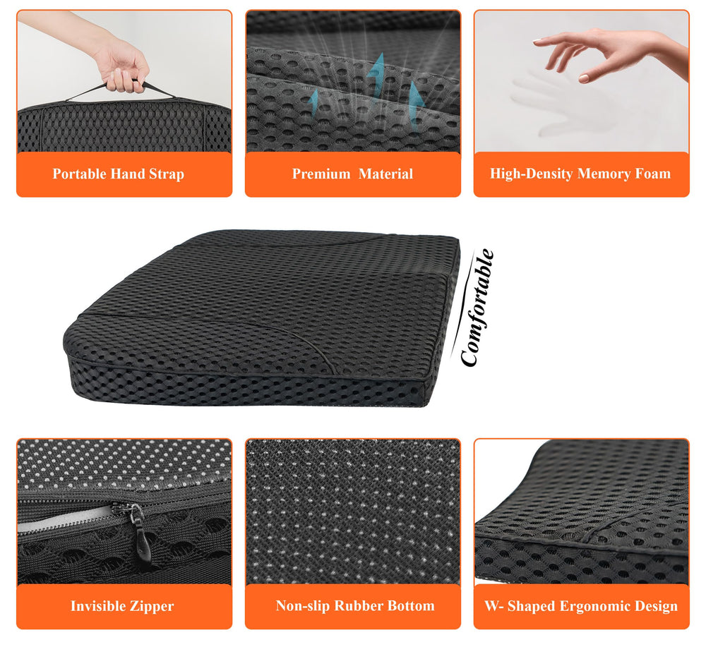 kingphenix cushion installed in car seat enhancing driver posture