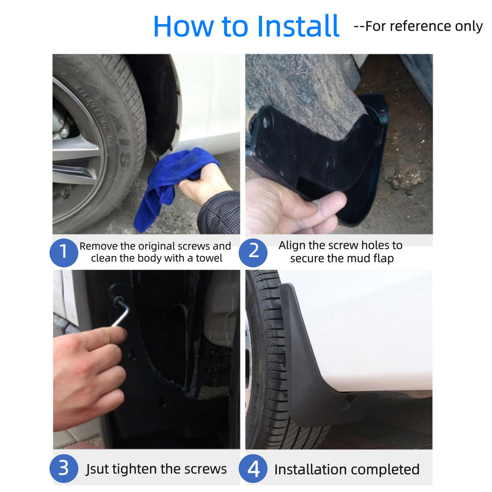 Kiopsom mud flaps in use deflecting mud and water spray on roadway