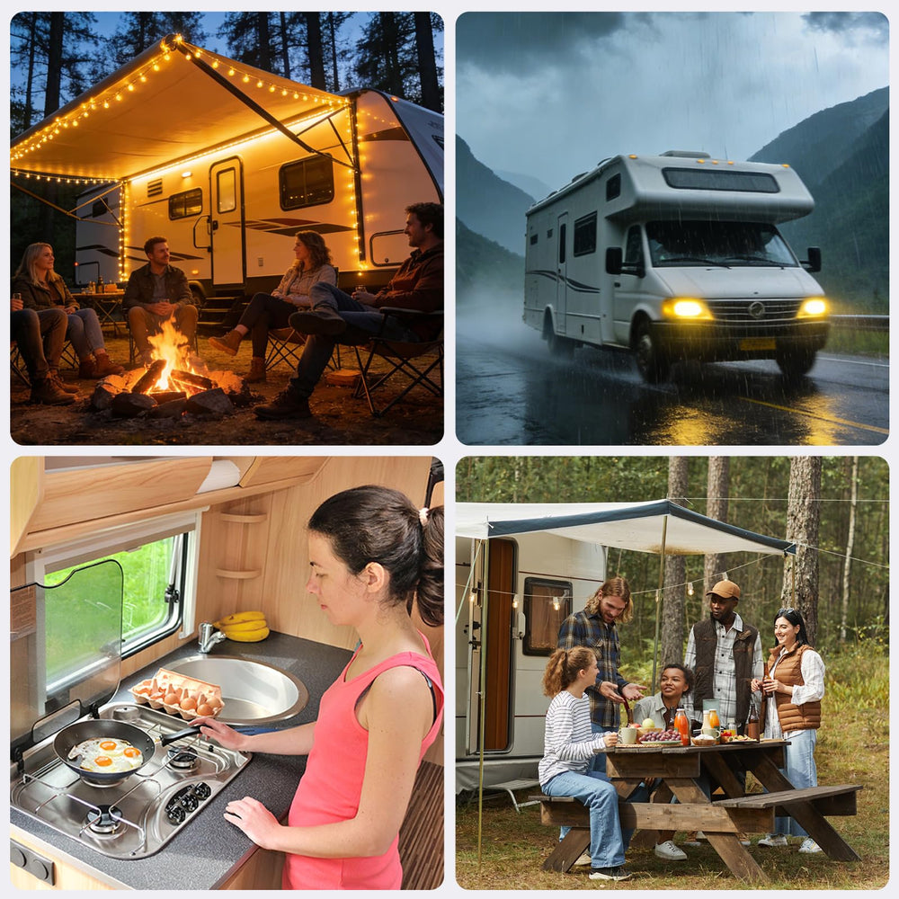 KIRFEIHT beside an RV for scale demonstrating portable convenience