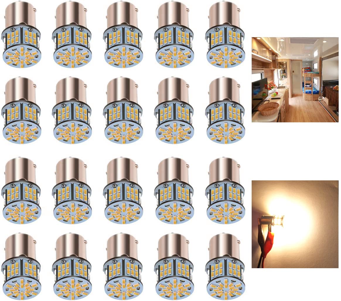KISLED front view of 20-pack bulbs showing bright warm white and fit