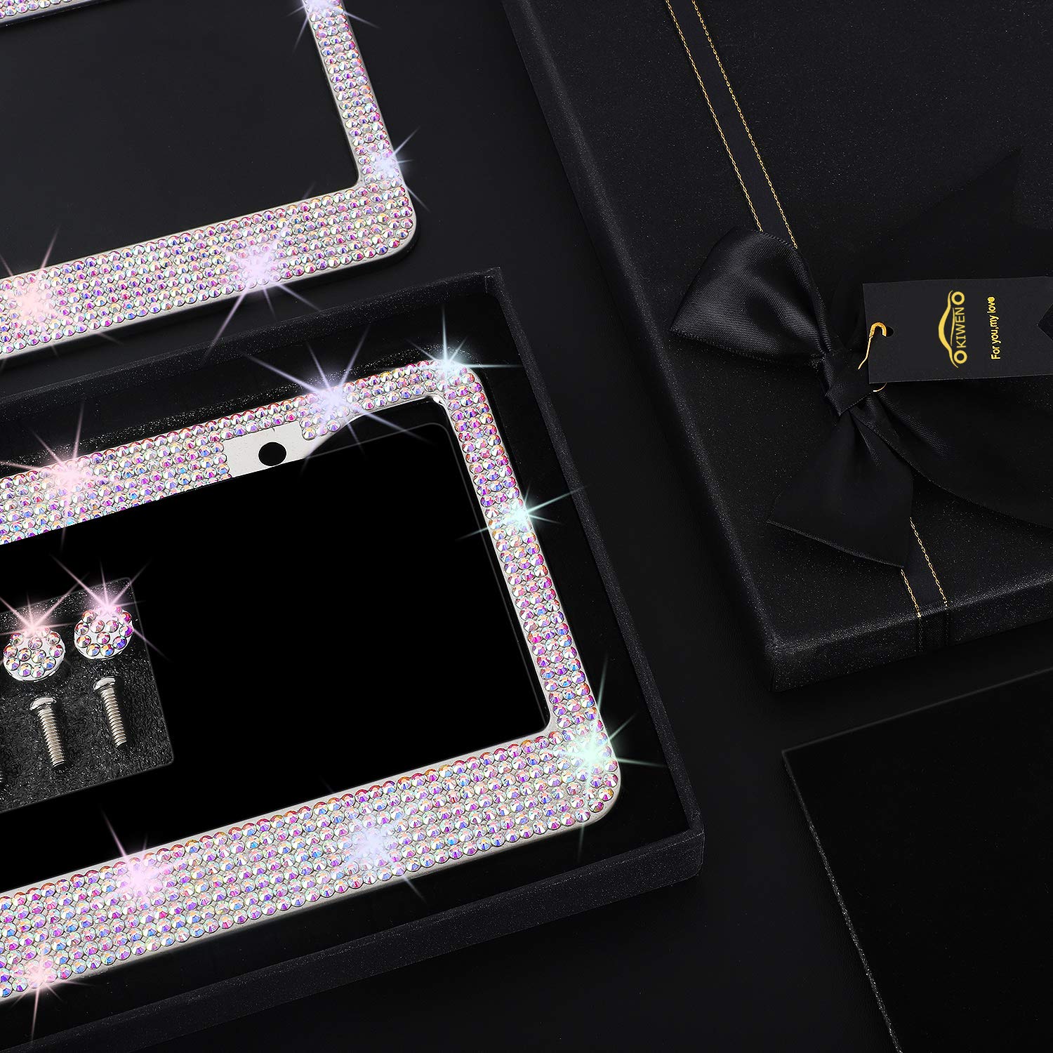 KIWEN close-up rhinestone detail highlighting sparkle and reflective color benefit