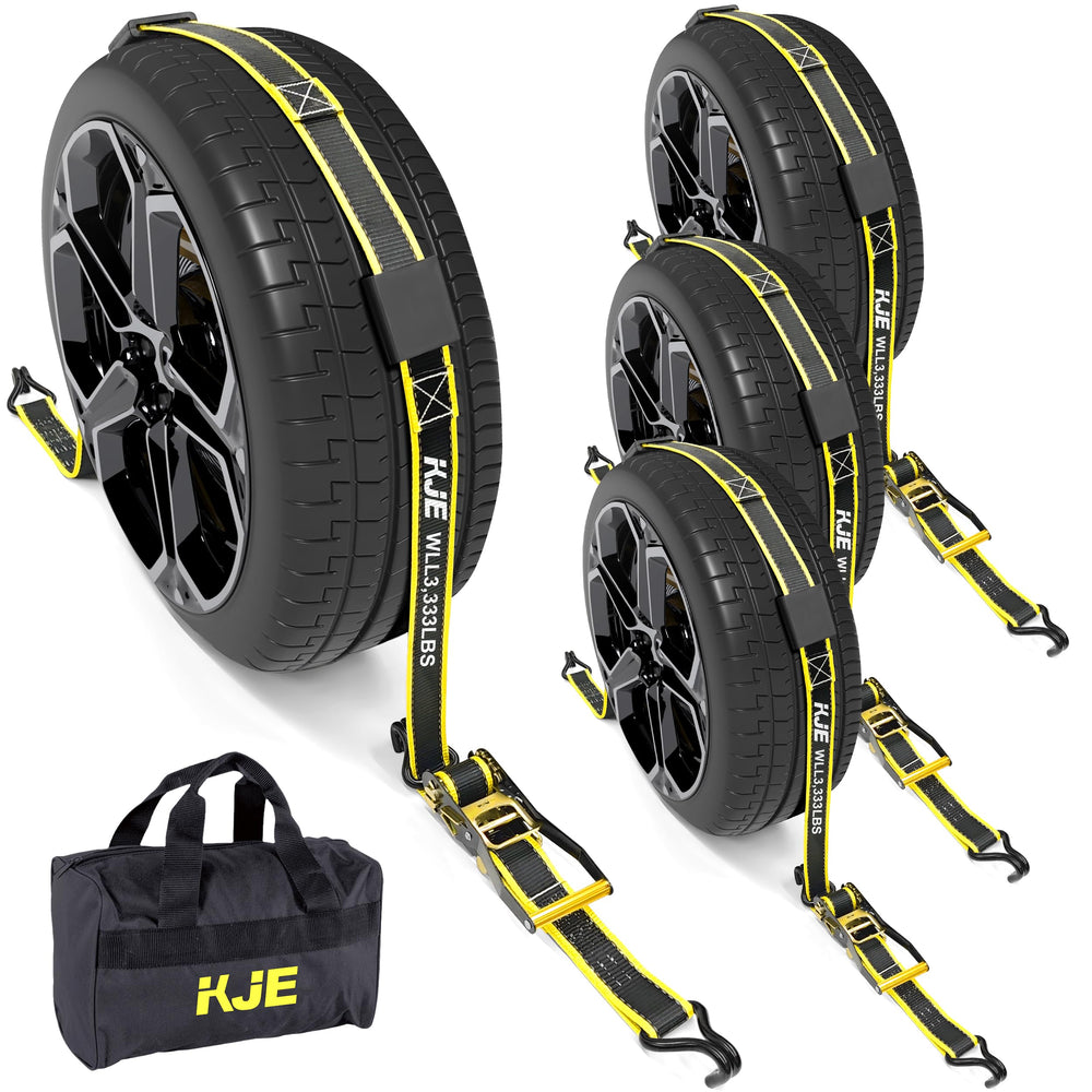 KJE front packaging showing kit and reflective straps for safer hauling