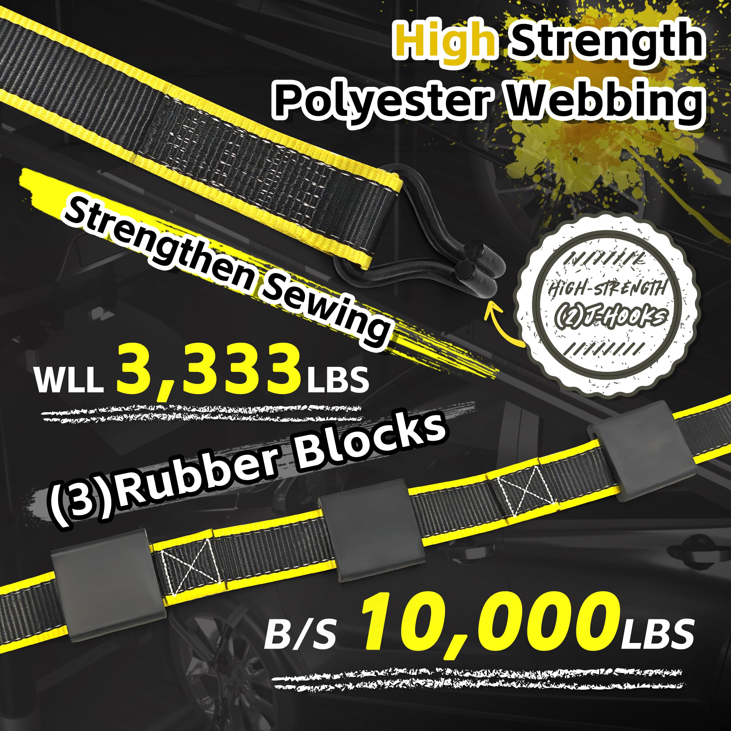 KJE rubber block on wheel protecting rim from strap abrasion during transport