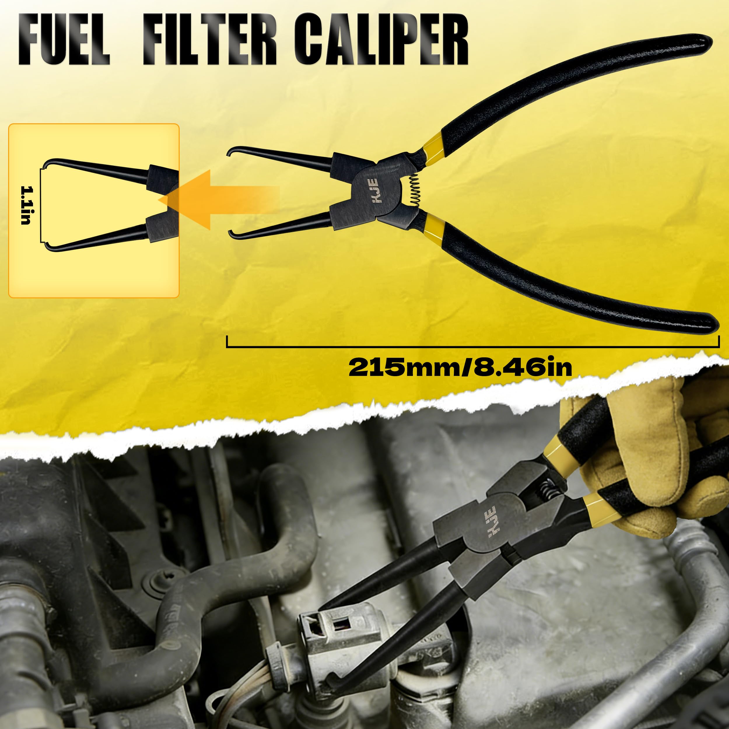 KJE rubber-dipped handles close-up for secure grip and comfortable controlled force