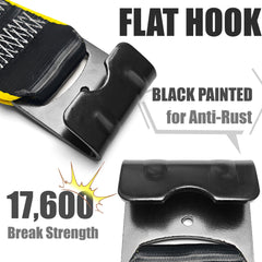 KJE strap in use on flatbed truck securing construction materials for safer transport