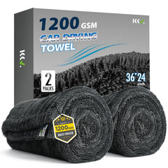 KKV front view of the two dark gray towels showing full pack and sizing benefit