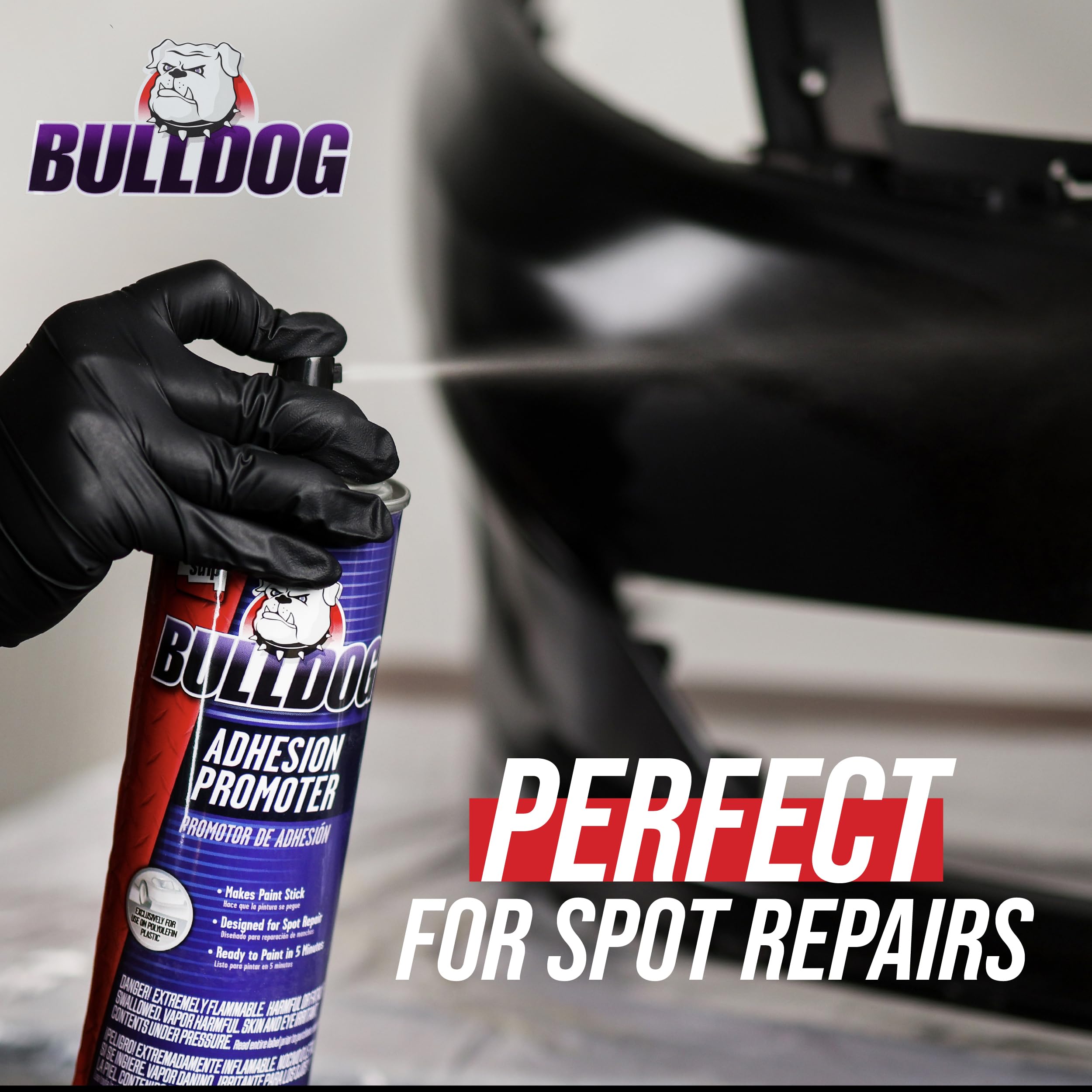 Klean-Strip Bulldog 15 oz can beside hand for size comparison and easy handling