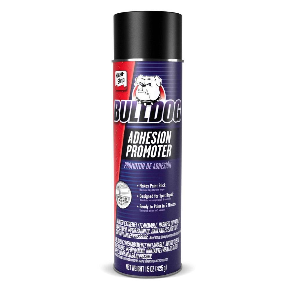 Klean-Strip Bulldog front aerosol can showing product branding and quick-dry benefit