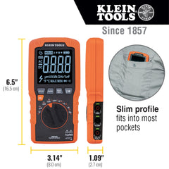 Klein Tools MM450 slim side profile for easy pocket portability