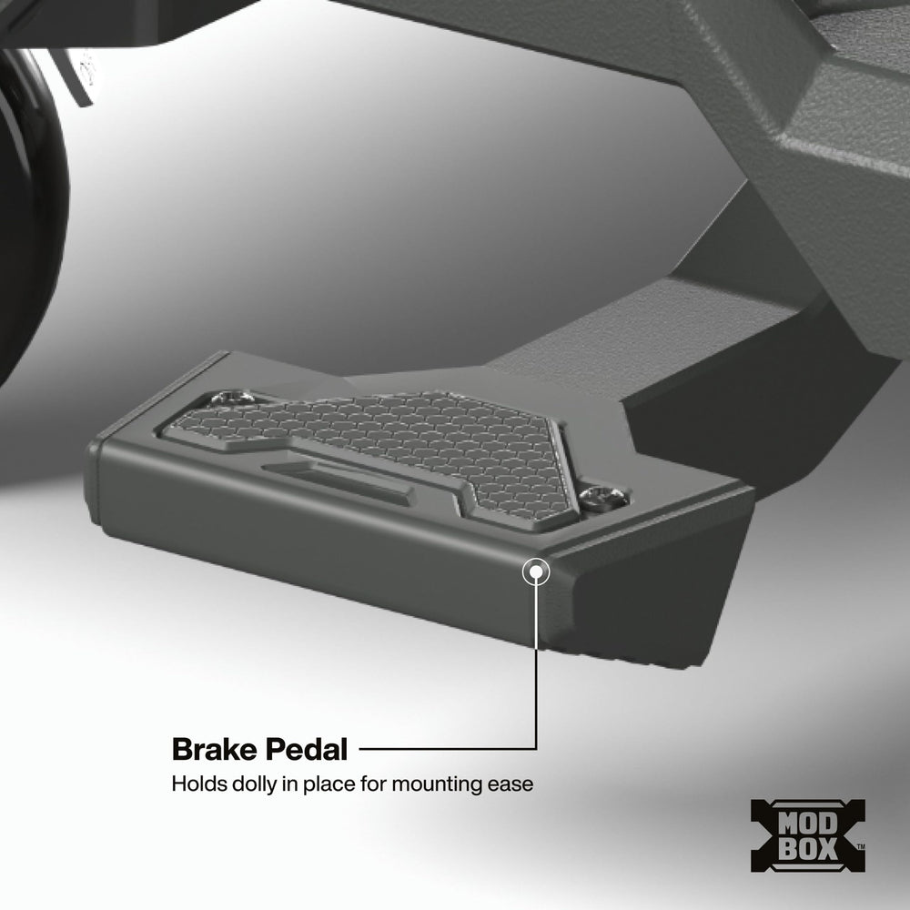 Klein Tools locked casters detail providing stable workstation support
