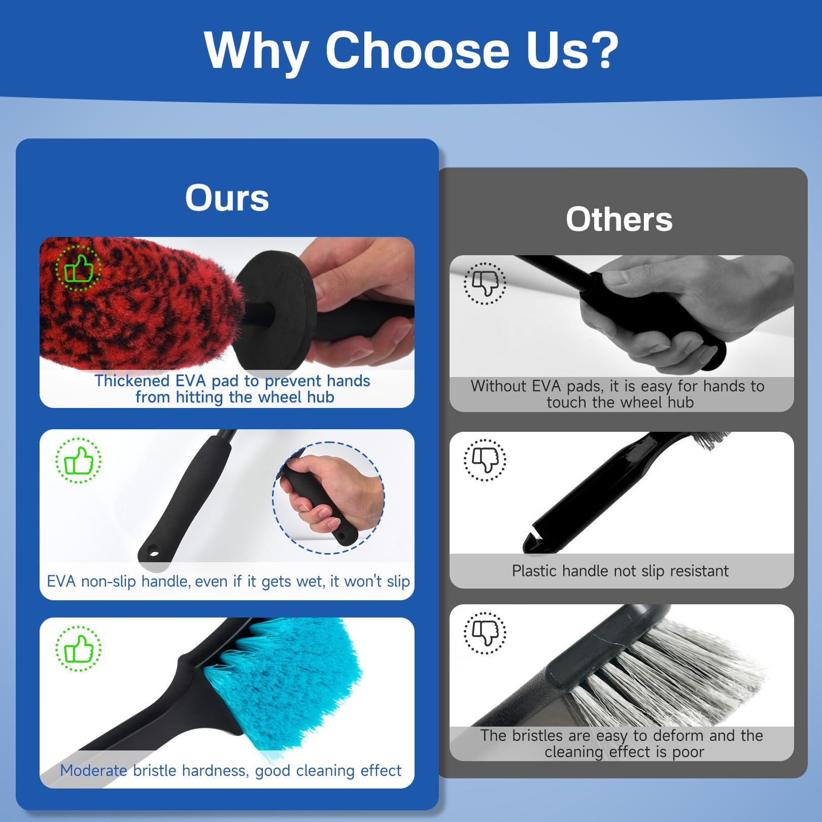 KLeXiC bristles soaked with foam holding cleaning solution for faster wash