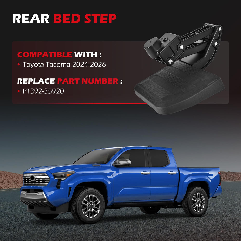 KLN tailgate step close-up of textured tread for secure, non-slip footing