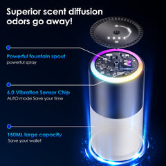 Klomsuw top view with open cap and 150 ml refill bottle for long-lasting use