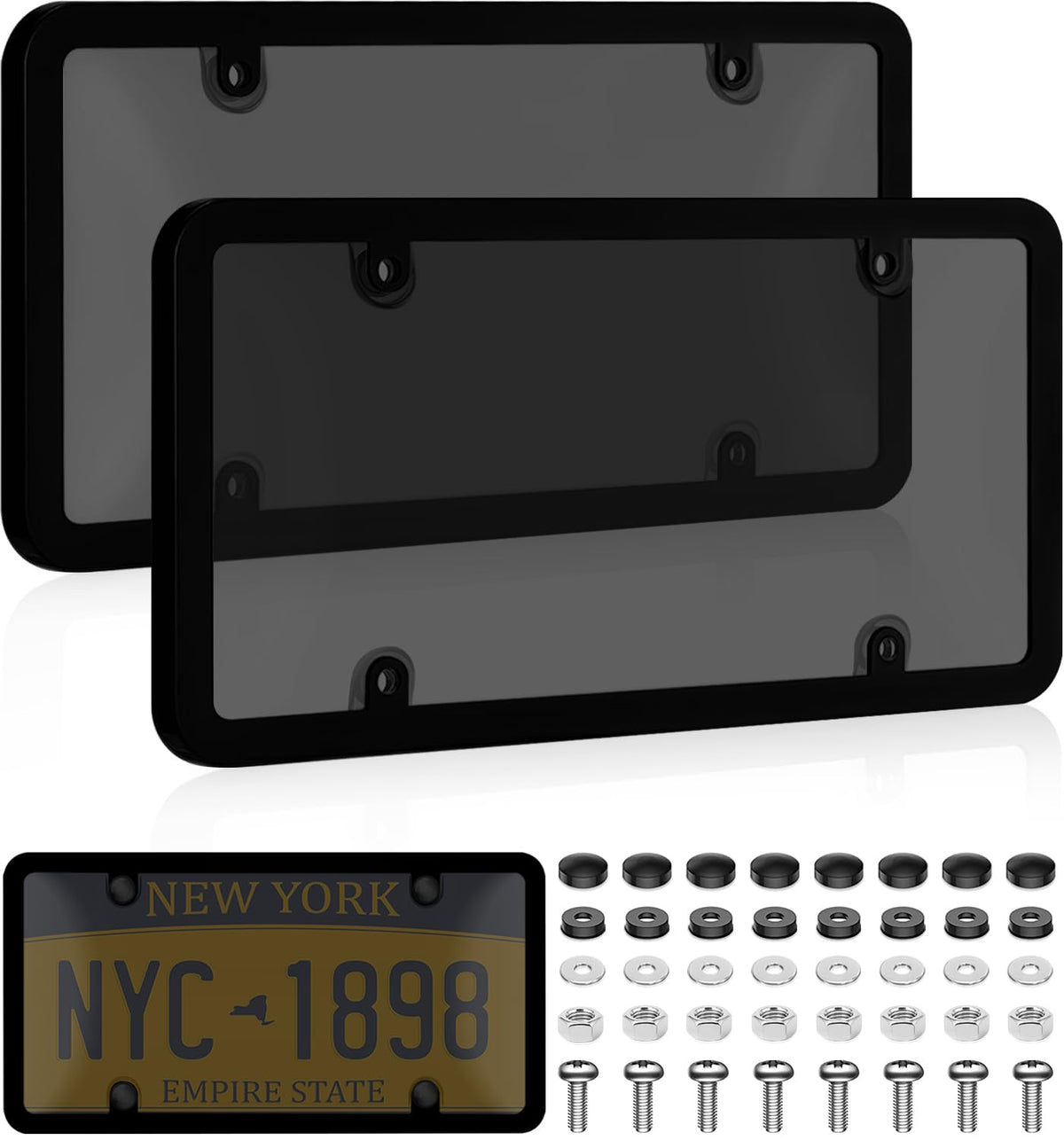 KLSKKJ front view showing clear protector and ABS frame for easy protection