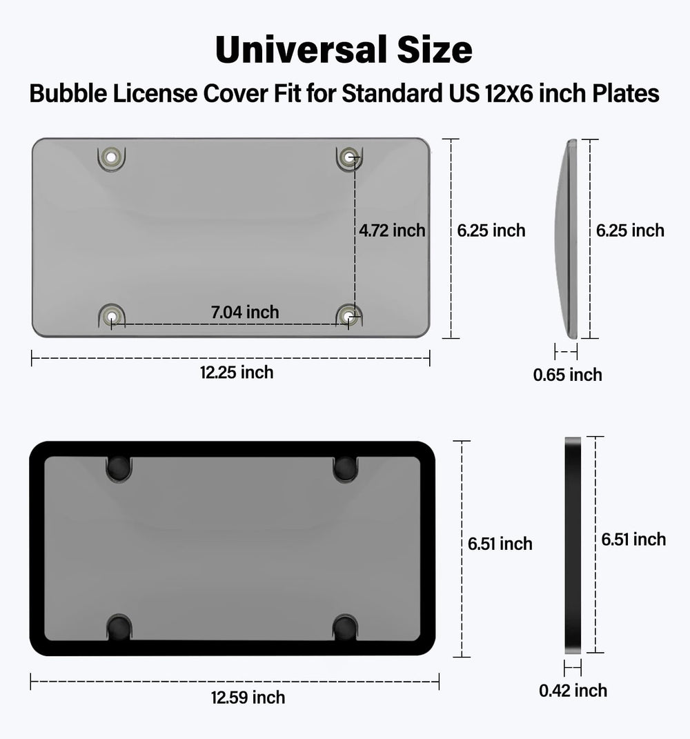 KLSKKJ clear cover mounted on a sedan maintaining plate readability