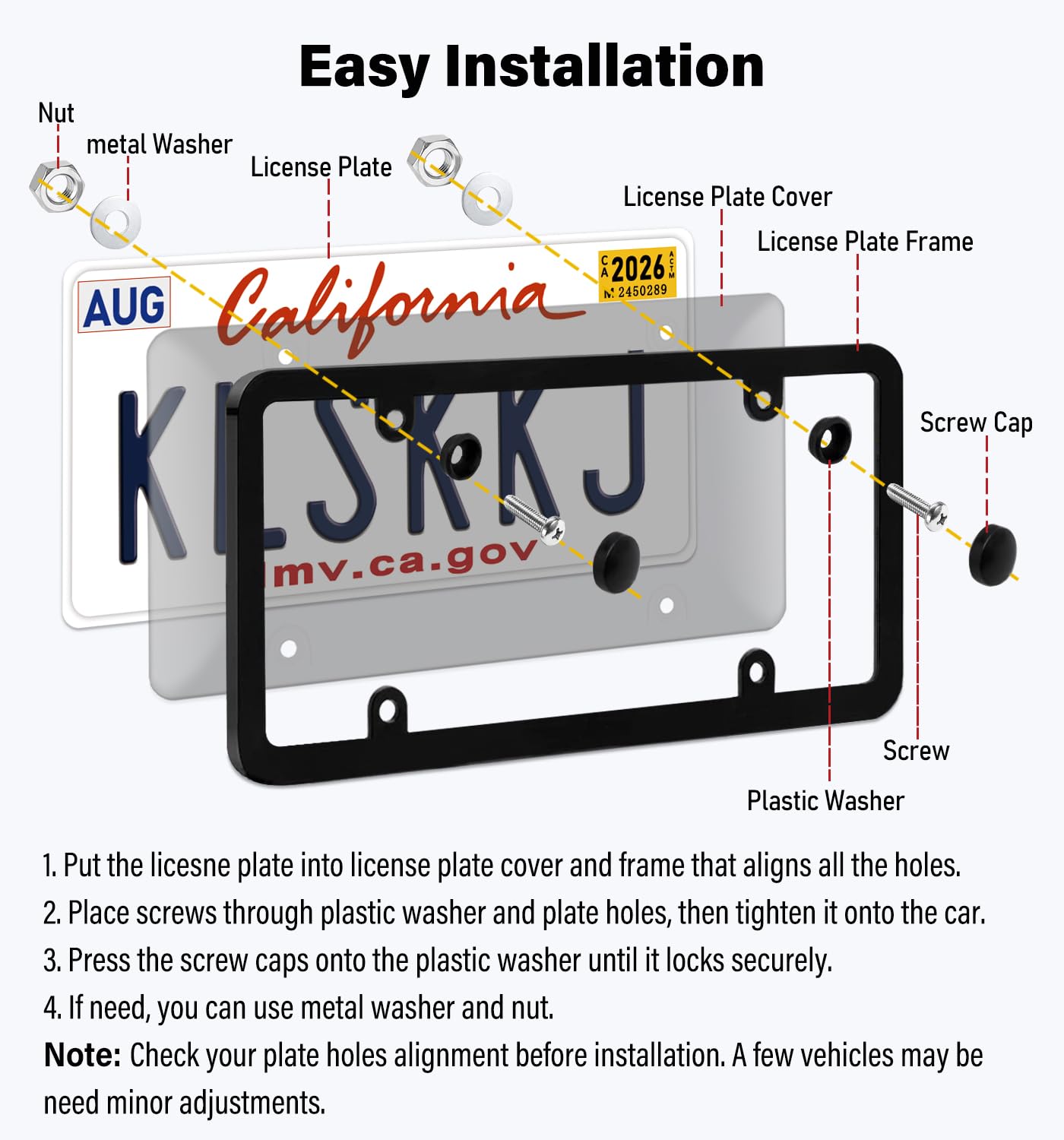 KLSKKJ protector next to standard US plate showing correct 12.59x6.51 inch fit