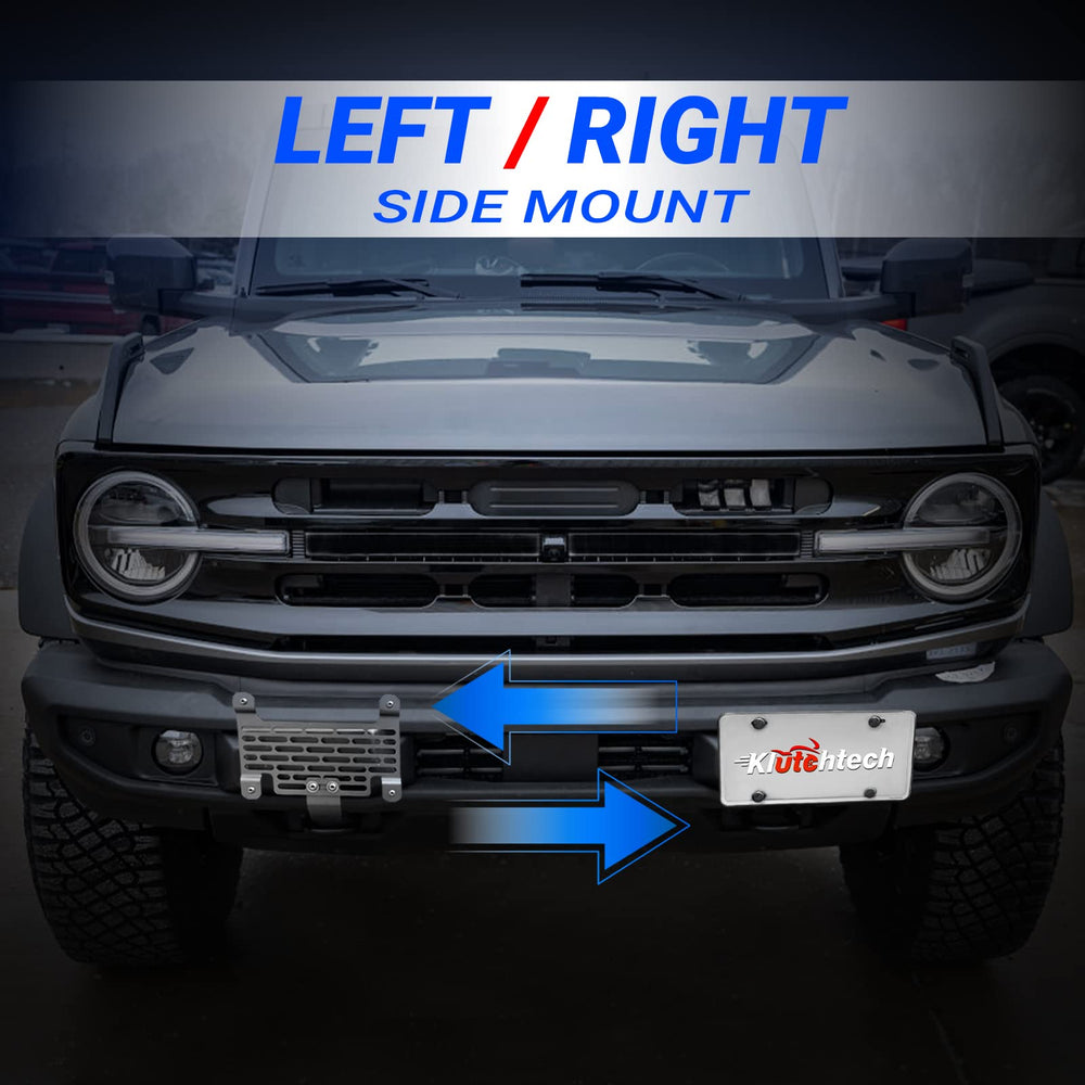 Klutchtech Bronco bracket installed on vehicle emphasizing unobstructed sensors