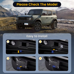 Klutchtech Bronco side view demonstrating low-profile mount and preserved bumper look