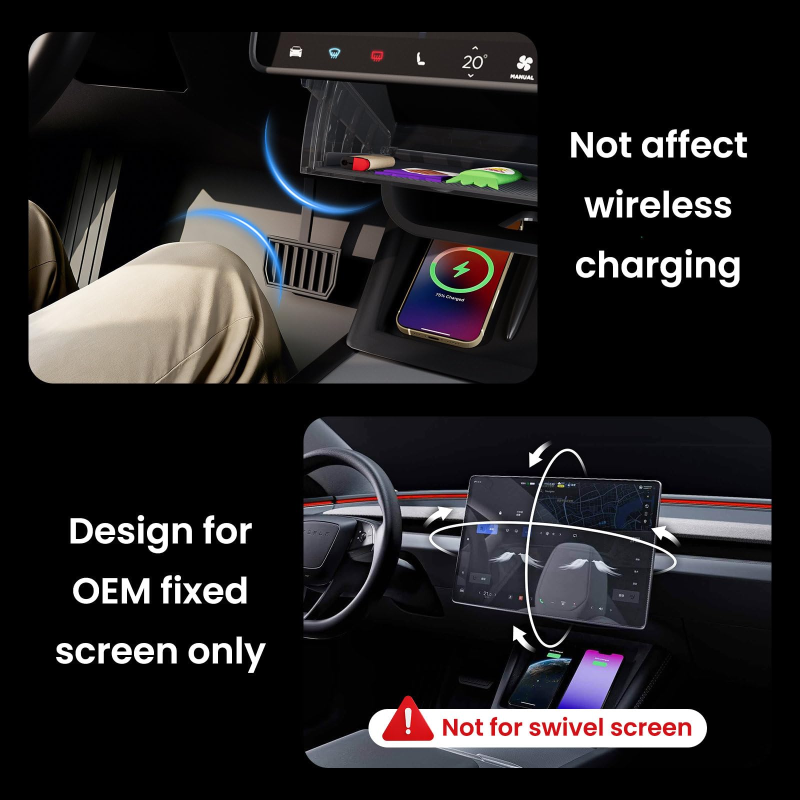 Klutchtech lifestyle image in dashboard showing neat cabin organization benefit