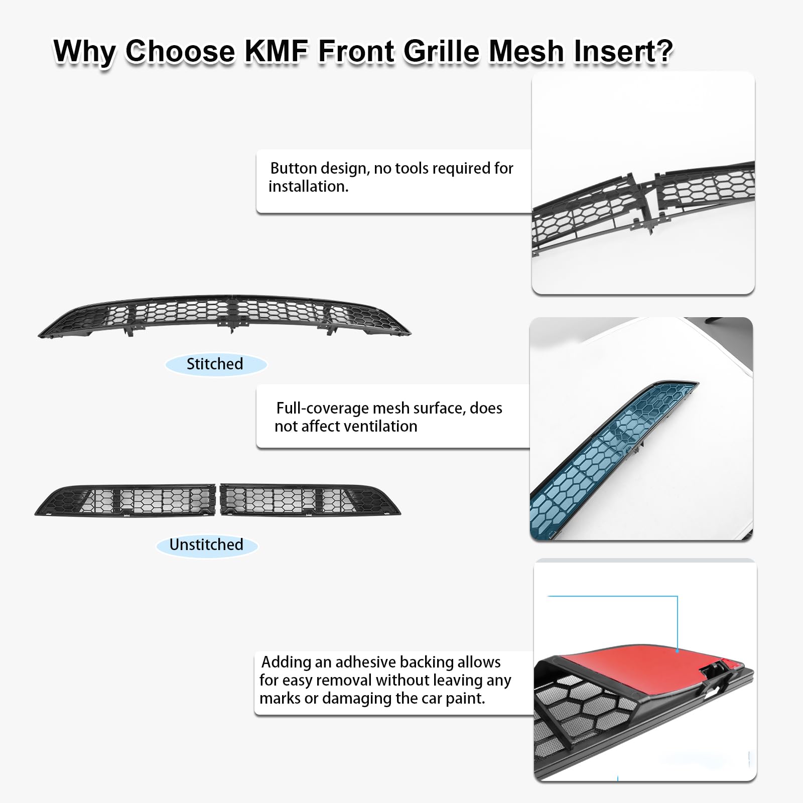 KMF detachable grille removed and ready for easy cleaning