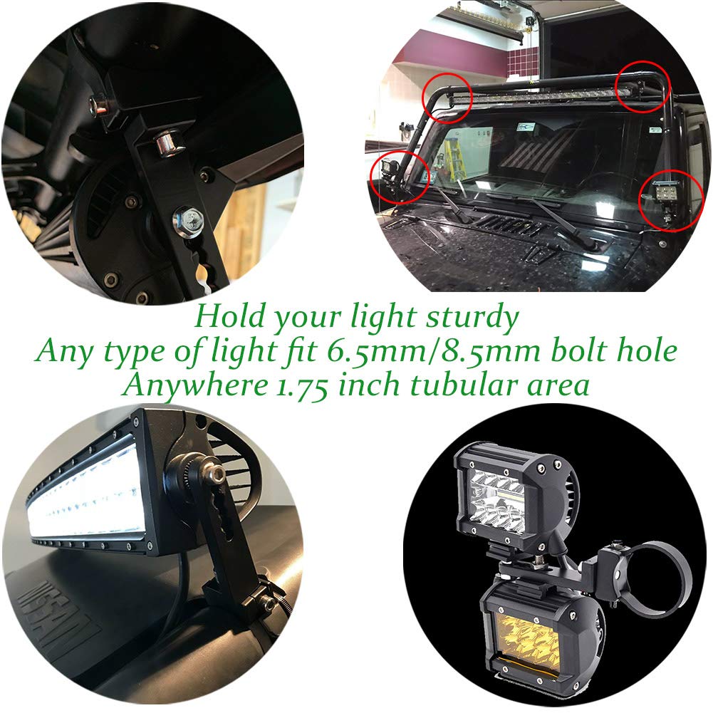 KMFCDAE clamp mounted with LED pod demonstrating adjustable lighting placement