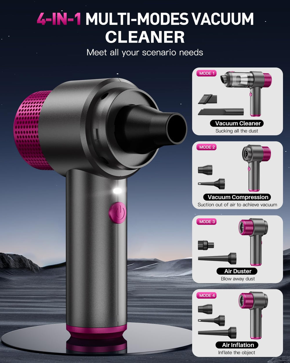 KMM with nozzles and accessories displayed for task versatility benefit
