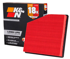 K&N front view of filter showing shape and fit for quick identification and correct fit
