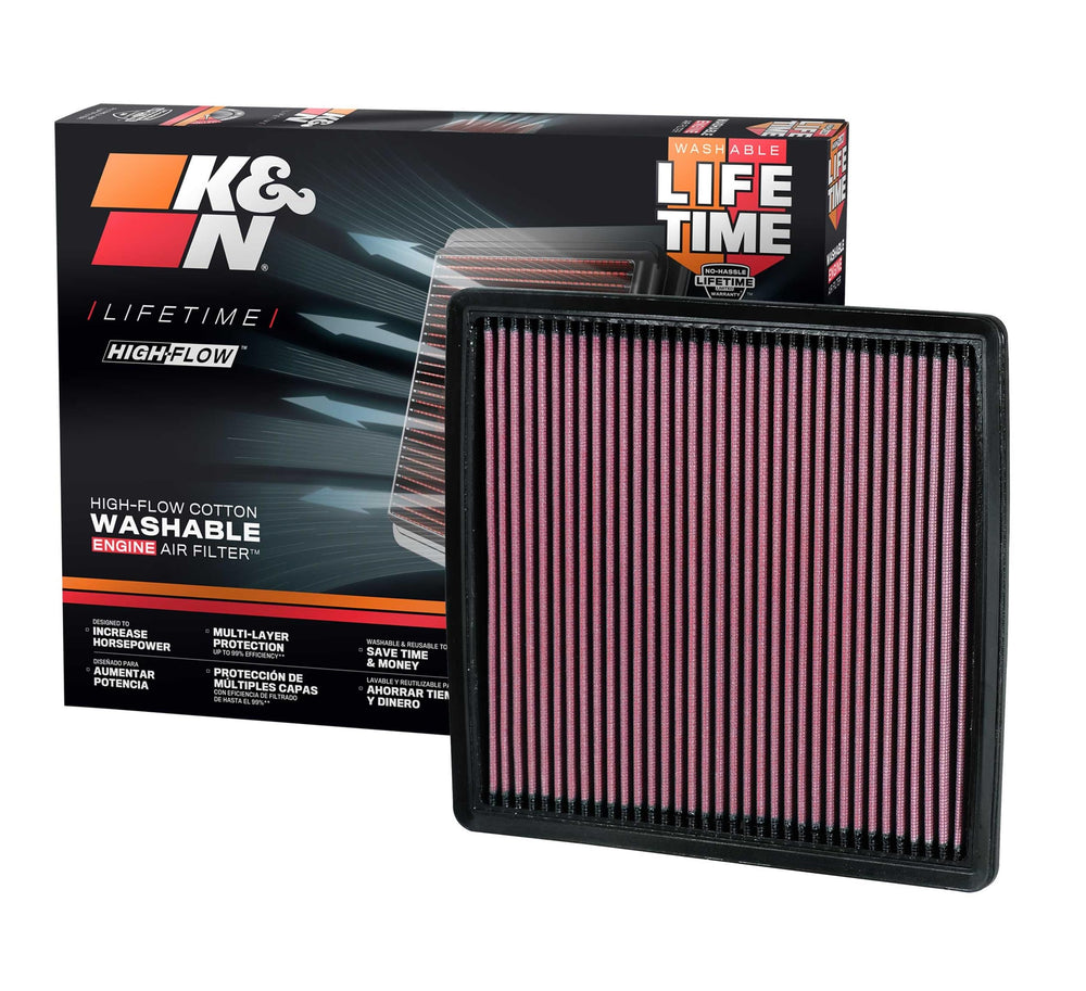 K&N front view of filter showing shape and immediate airflow benefit