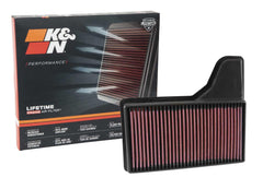 K&N front view of filter 33-5029 showing fitment and easy install benefit