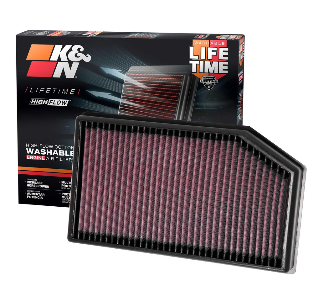 K&N front packaged filter showing ready-to-install advantage