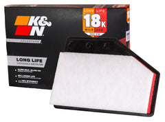 K&N front packaging showing KNA-5049 and long-life benefit