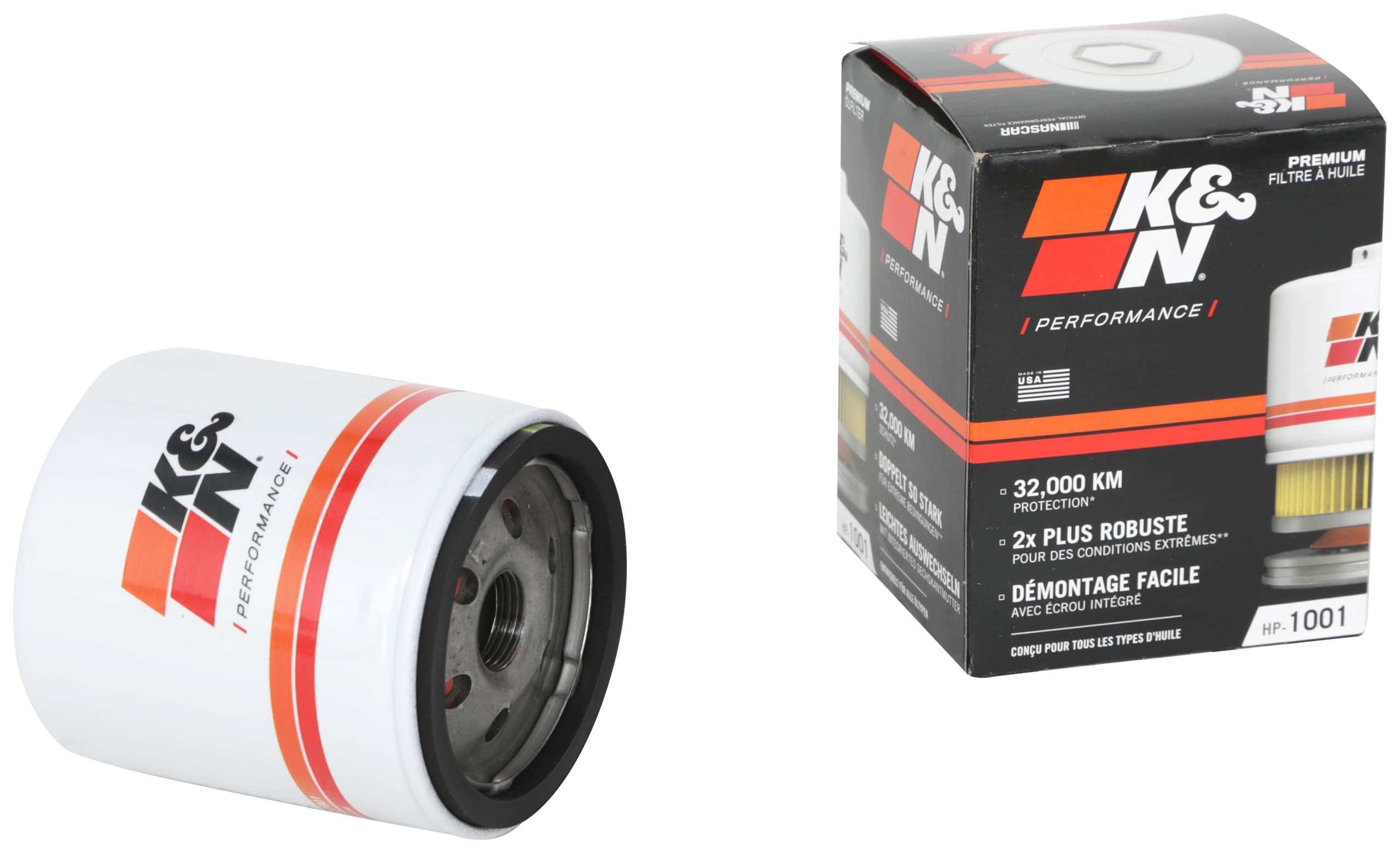 K&N HP-1001 front view showing durable canister for reliable protection