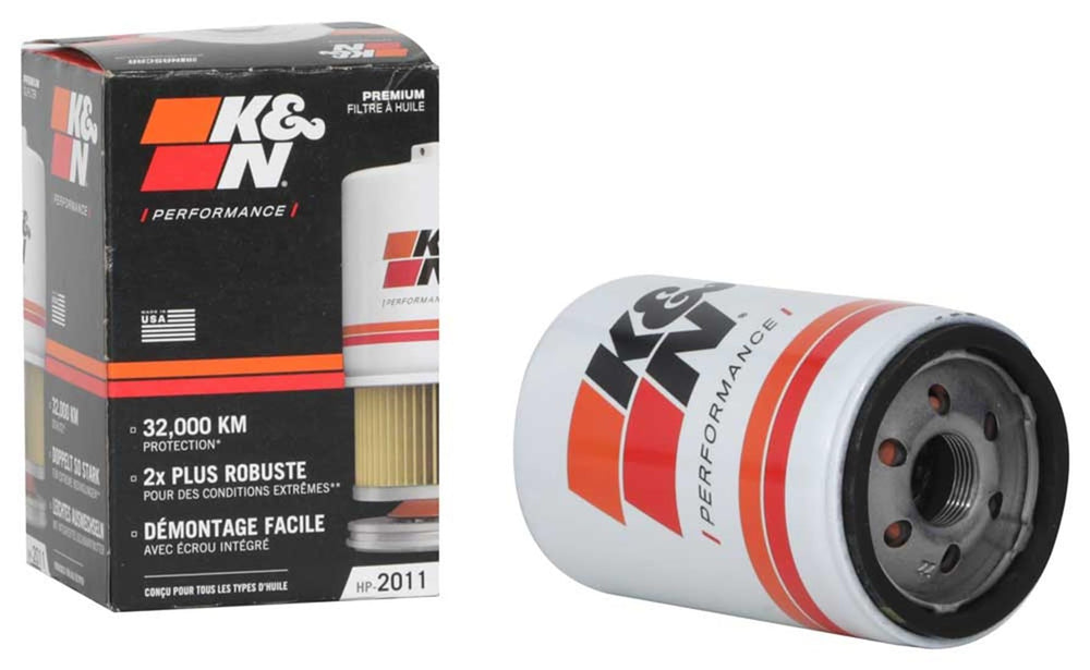K&N HP-2011 front view showing durable canister and label for confident selection