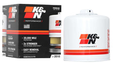 K&N HP-2010 front view showing sturdy canister and label for reliable protection