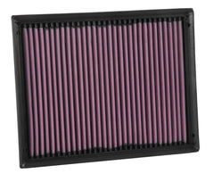K&N filter seated in factory airbox demonstrating drop-in fit and convenience