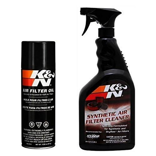 K&N large service kit front packaging showing cleaner and red oil for filter maintenance